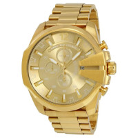 DIESEL MEGA CHIEF MENS CHRONOGRAPH WATCH DZ4360 GOLD - WARRANTY - RRP 249.00