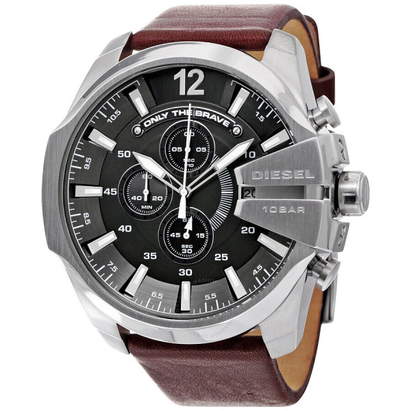 DIESEL MEGA CHIEF MENS CHRONOGRAPH WATCH DZ4290 BROWN - WARRANTY - RRP 249.00