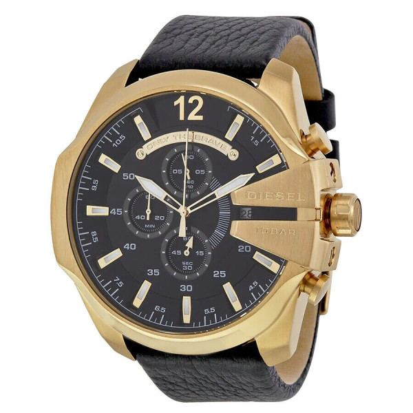 DIESEL MEGA CHIEF MENS CHRONOGRAPH WATCH DZ4344 BLACK - WARRANTY - RRP 249.00