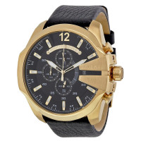 DIESEL MEGA CHIEF MENS CHRONOGRAPH WATCH DZ4344 BLACK - WARRANTY - RRP 249.00