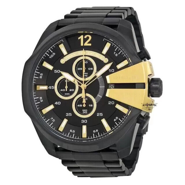 DIESEL MEGA CHIEF MENS CHRONOGRAPH WATCH DZ4338 BLACK - WARRANTY - RRP 249.00