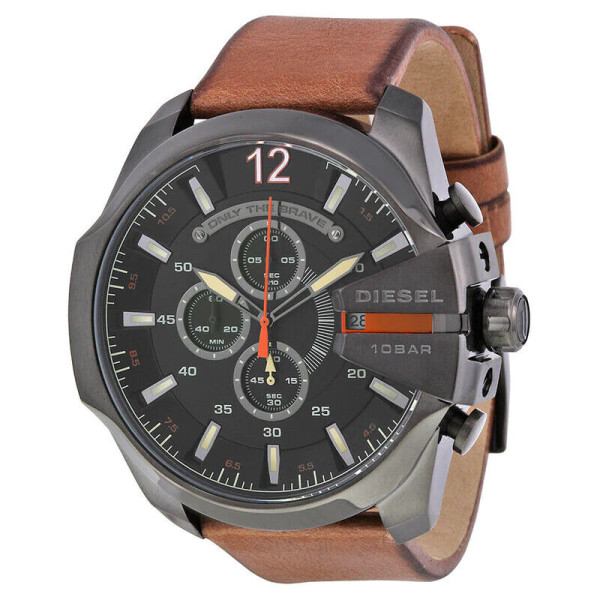 DIESEL MEGA CHIEF MENS CHRONOGRAPH WATCH DZ4343 BROWN - WARRANTY - RRP 249.00