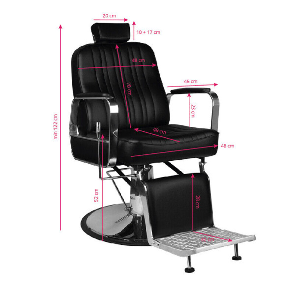 BARBER CHAIR ARMY CHAIR HAIRDRESSER CHAIR HAIRDRESSER CHAIR PATRIZIO BLACK-