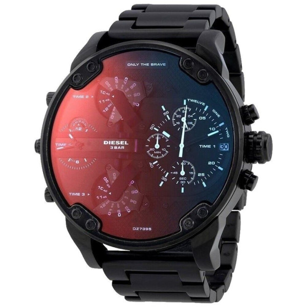 Diesel big daddy mens chronograph watch DZ7395 black  Warranty  RRP 489.00