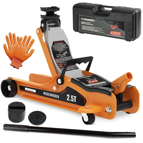 TimbertechÂ® Trolley Jack Hydraulic 2.5T Shunting Jack Car Jack with Case-