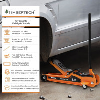 TimbertechÂ® Trolley Jack Hydraulic 2.5T Shunting Jack Car Jack with Case-