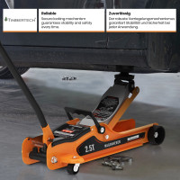 TimbertechÂ® Trolley Jack Hydraulic 2.5T Shunting Jack Car Jack with Case-