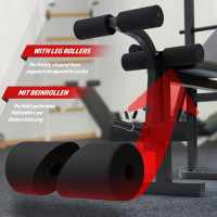 Physionics® Multifunctional Weight Bench with Shelf, Butterfly, Sit-Ups, Leg Extender, Backrest 4-Way Adjustable, Max. 255 kg -