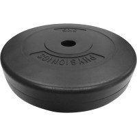 Physionics® Weight Plates - Available Sets (2 kg / 2.5 kg / 5 kg / 7.5 kg / 10 kg), Diameter 27 mm, Plastic, Black - Weights