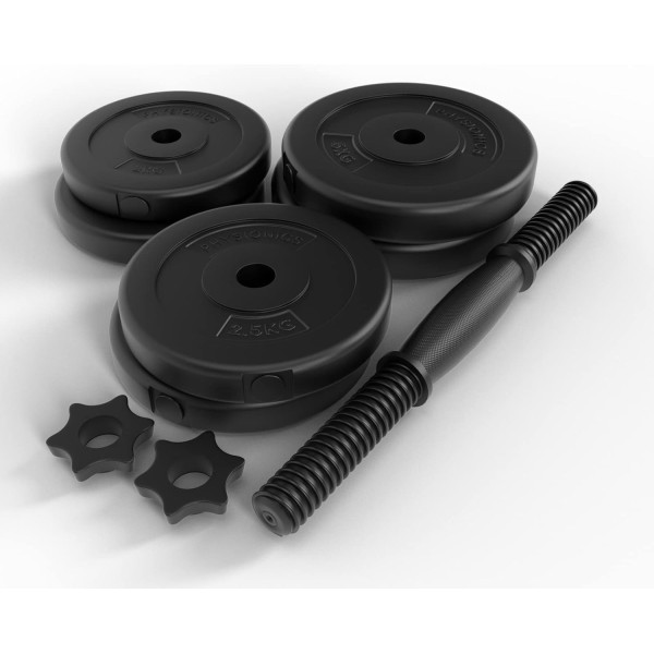 Physionics® Multifunctional Weight Bench + Dumbbell Set 40 kg - Adjustable, Foldable, Includes 12 Plastic Weights - Incline