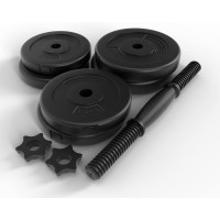 Physionics® Multifunctional Weight Bench + Dumbbell Set 40 kg - Adjustable, Foldable, Includes 12 Plastic Weights - Incline