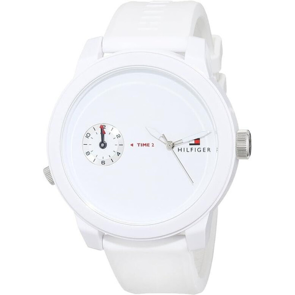 TOMMY HILFIGER MENS DENIM WATCH 1791324 WHITE - WARRANTY - RRP 179.00