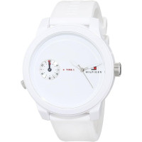 TOMMY HILFIGER MENS DENIM WATCH 1791324 WHITE - WARRANTY - RRP 179.00