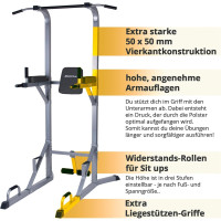 ScSPORTS Gymtower-Kraftturm, grey, approx. 115 x 217 x 110 CM