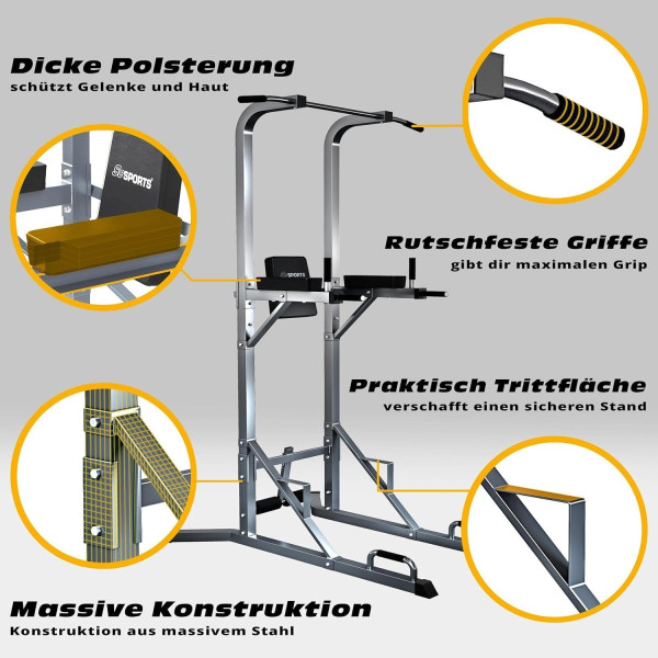 ScSPORTS Gymtower-Kraftturm, grey, approx. 115 x 217 x 110 CM