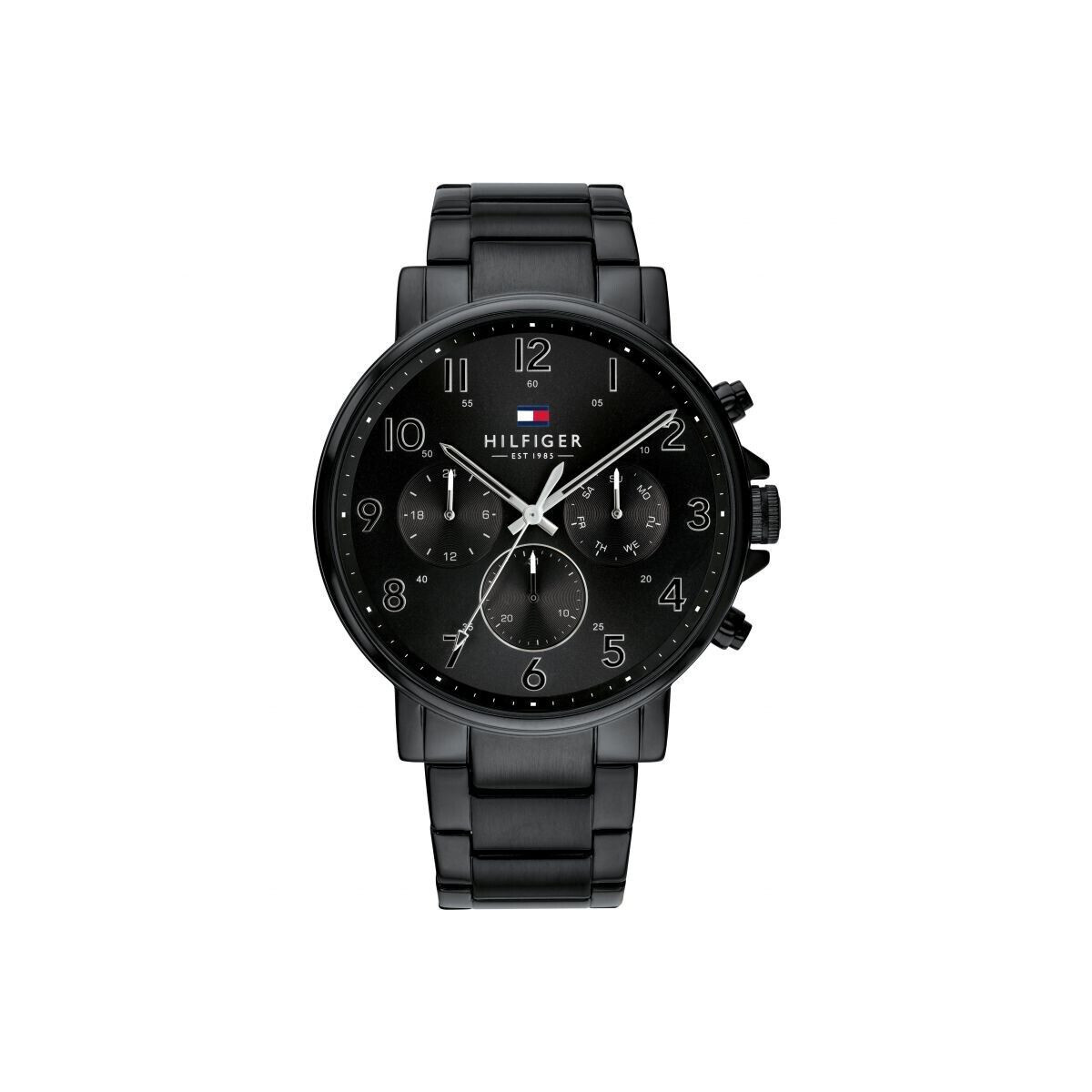 TOMMY HILFIGER DAY DATE MENS WATCH 1710383 BLACK - WARRANTY - RRP 219.00