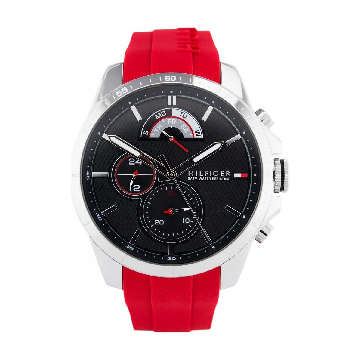 TOMMY HILFIGER MENS DECKER WATCH 1791351 RED SILICONE - WARRANTY - RRP 199.00