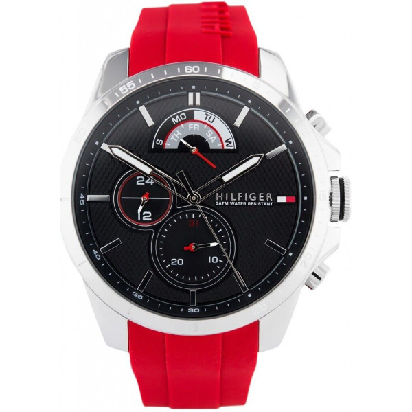 TOMMY HILFIGER MENS DECKER WATCH 1791351 RED SILICONE - WARRANTY - RRP 199.00