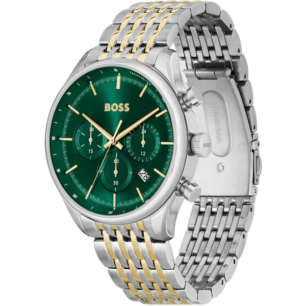 HUGO BOSS MENS GREGOR CHRONO WATCH HB1514081 GREEN DIAL - WARRANTY - RRP 349.00