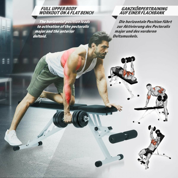 PhysicsÂ® dumbbell bench folding training bench inclined bench flat bench abdominal trainer-