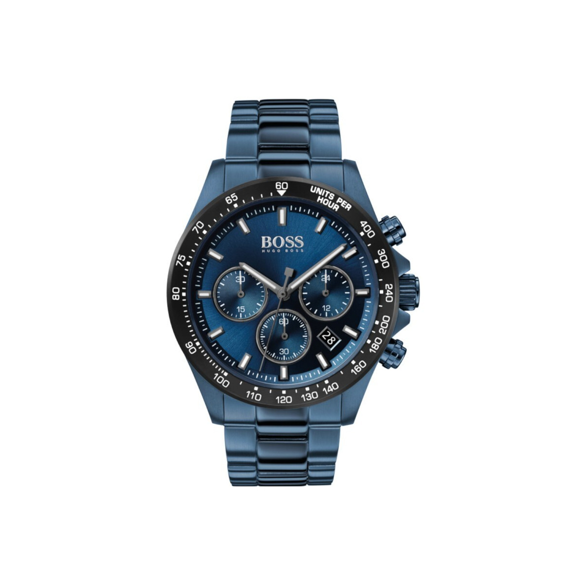 HUGO BOSS MENS SPORT LUX CHRONO WATCH HB1513758 BLUE DIAL - WARRANTY -RRP 395.00
