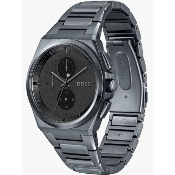 HUGO BOSS MENS STEER CHRONO WATCH HB1513996 GREY DIAL - WARRANTY - RRP 479.00