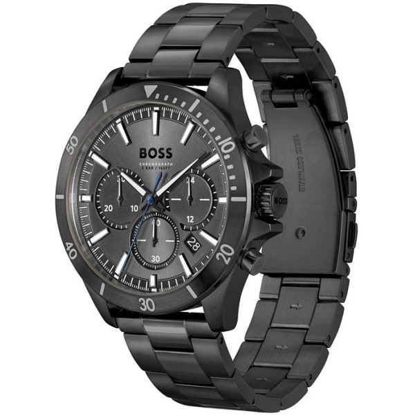 HUGO BOSS MENS TROPER CHRONO WATCH HB1514058 BLACK DIAL - WARRANTY -RRP 379.00