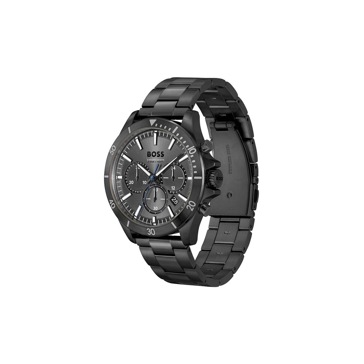 HUGO BOSS MENS TROPER CHRONO WATCH HB1514058 BLACK DIAL - WARRANTY -RRP 379.00
