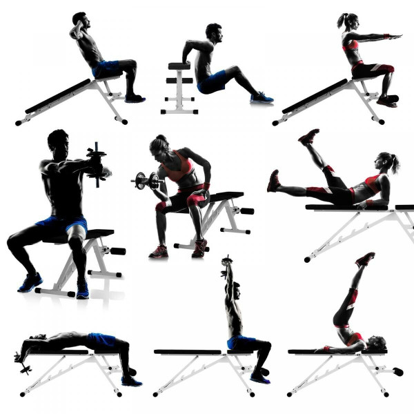 PhysicsÂ® dumbbell bench folding training bench inclined bench flat bench abdominal trainer-