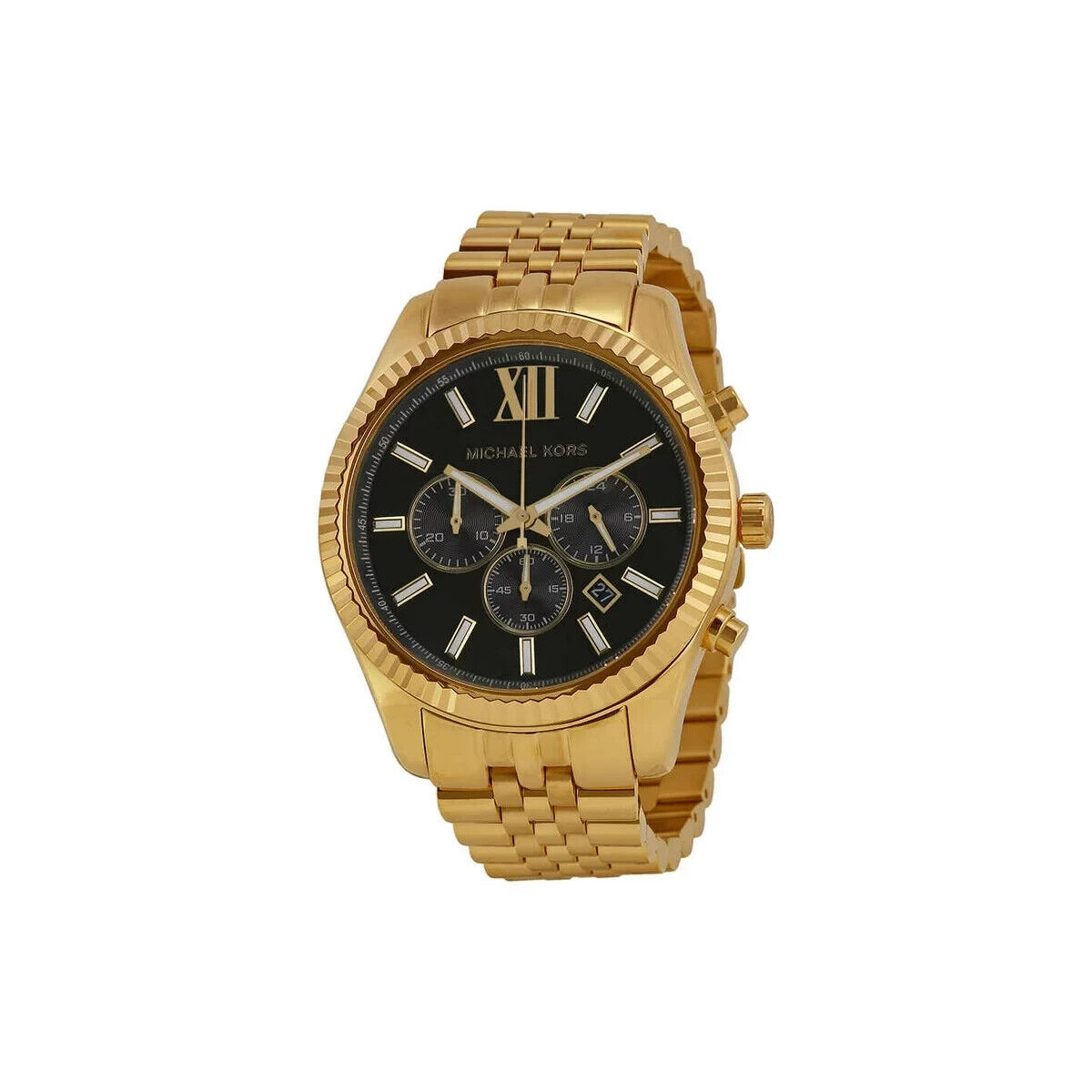 MICHAEL KORS LEXINGTON CHRONOGRAPH MENS WATCH MK8286 GOLD - WARRANTY -RRP 229.00