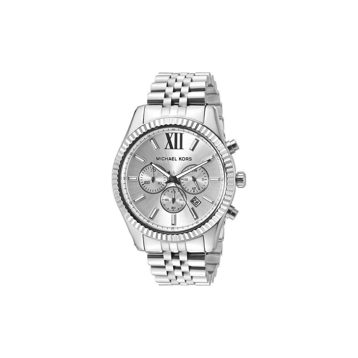 MICHAEL KORS LEXINGTON MENS WATCH MK8405 SILVER - WARRANTY - RRP 269.00
