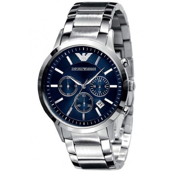 ARMANI MENS CHRONO WATCH AR2448 BLUE DIAL - CERTIFICATE - WARRANTY - RRP 299.00