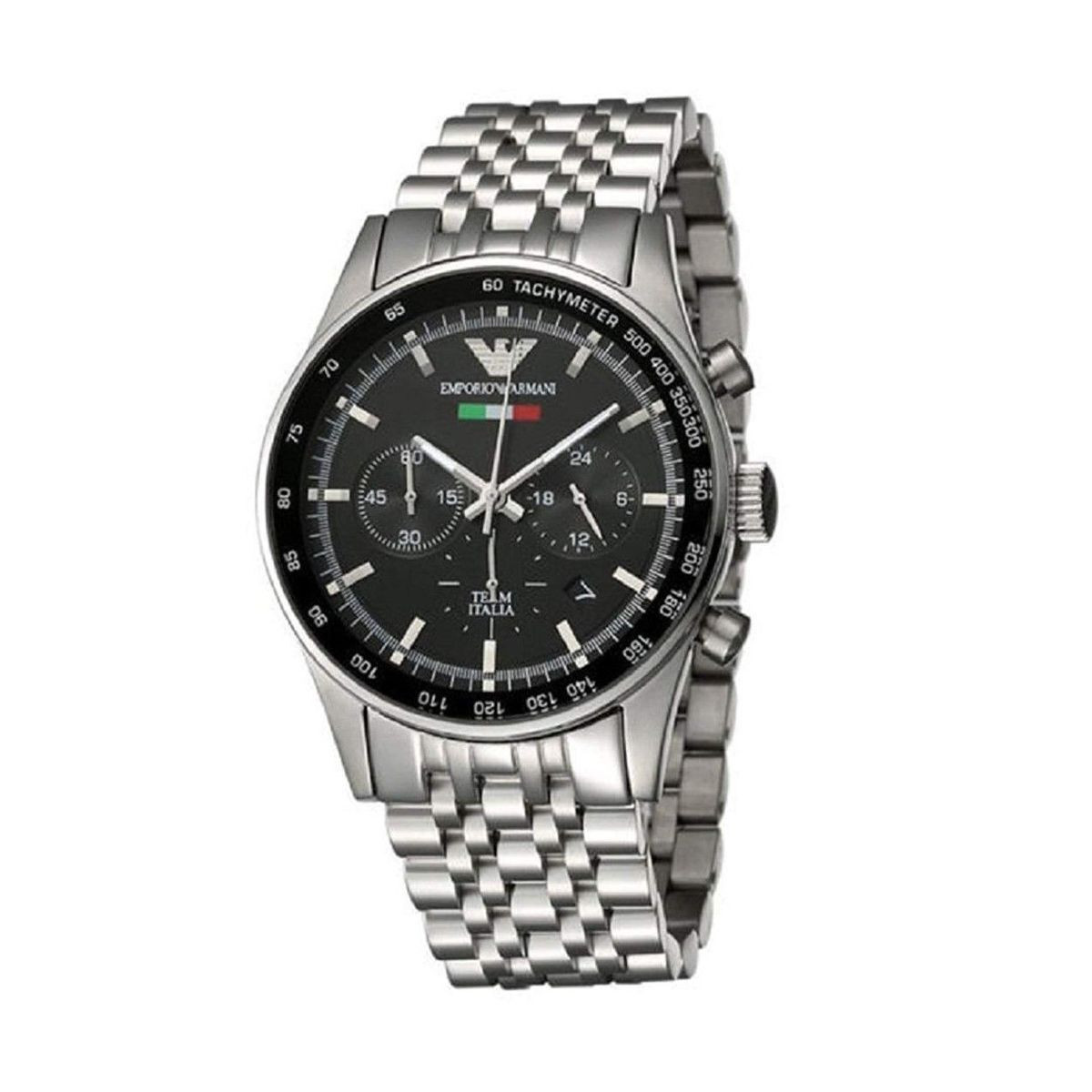 ARMANI MENS CHRONO WATCH AR5983 BLACK DIAL - CERTIFICATE - WARRANTY - RRP 329.00