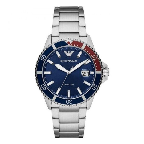 ARMANI MENS CHRONO WATCH AR11339 BLUE DIAL - CERTIFICATE - WARRANTY - RRP 329.00