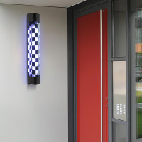 34.4" Barber Shop Pole Rotating Light LED Checks Pole Light Hair Salon Sign