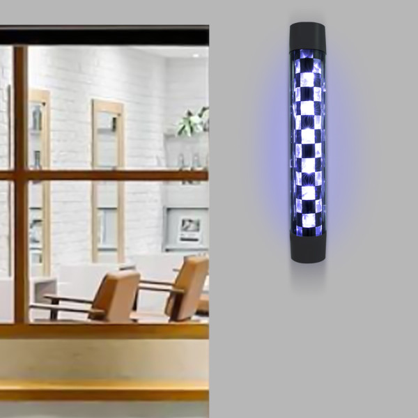 34.4" Barber Shop Pole Rotating Light LED Checks Pole Light Hair Salon Sign