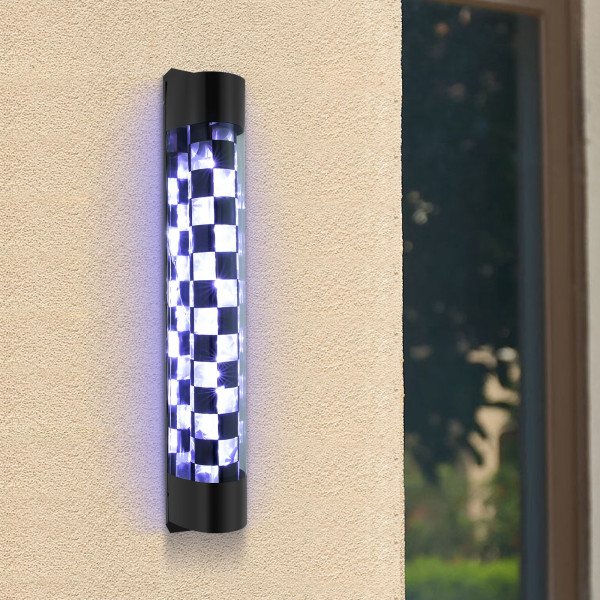 34.4" Barber Shop Pole Rotating Light LED Checks Pole Light Hair Salon Sign