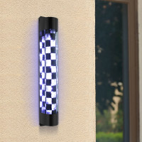 34.4" Barber Shop Pole Rotating Light LED Checks Pole Light Hair Salon Sign