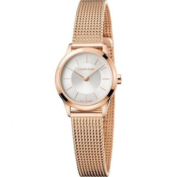 CALVIN KLEIN WOMENS MINIMAL WATCH K3M23626 ROSE GOLD - WARRANTY - RRP 279.00