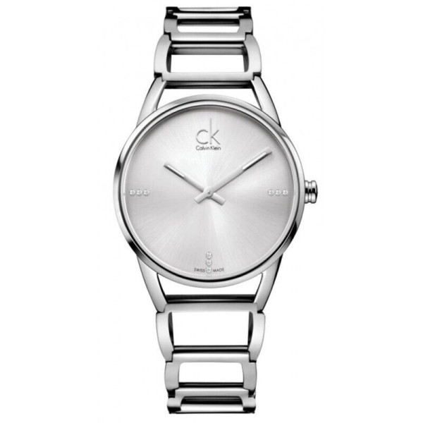 CALVIN KLEIN WOMENS STATELY WATCH K3G2312W SILVER DIAL - WARRANTY - RRP 450.00