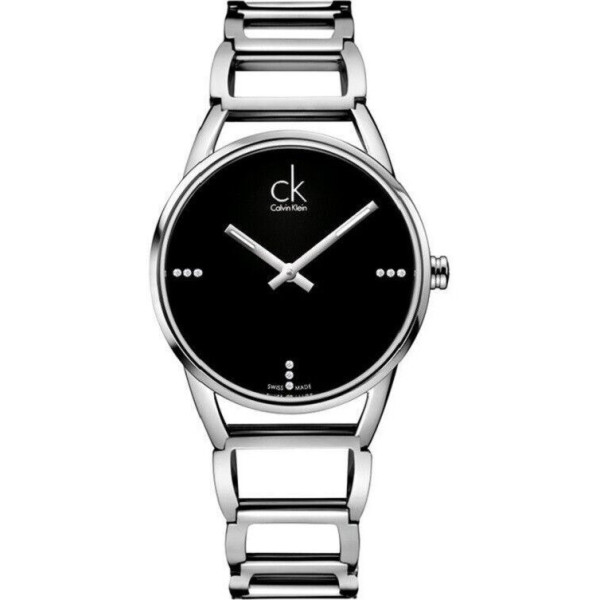 CALVIN KLEIN WOMENS STATELY WATCH K3G2312S BLACK DIAL - WARRANTY - RRP 450.00