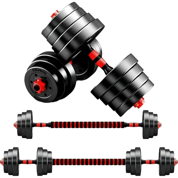 Adjustable Dumbbells With Connecting Rod Hand Weights Set for Men Women 20kg