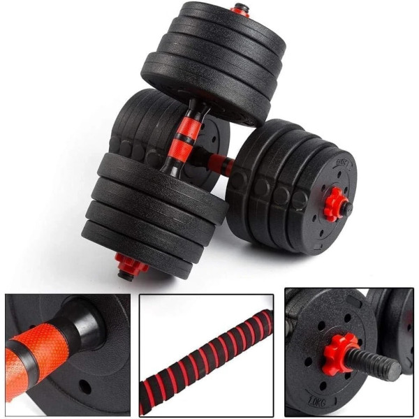 Adjustable Dumbbells With Connecting Rod Hand Weights Set for Men Women 20kg