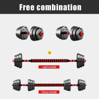Adjustable Dumbbells With Connecting Rod Hand Weights Set for Men Women 20kg