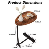 C Shaped Side Table for Sofa Coffee End Tables for Living Room Bedside Tables