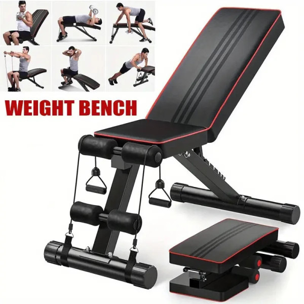 Foldable Weight Bench Strength Training Adjustable Full Body Gym Workout Incline