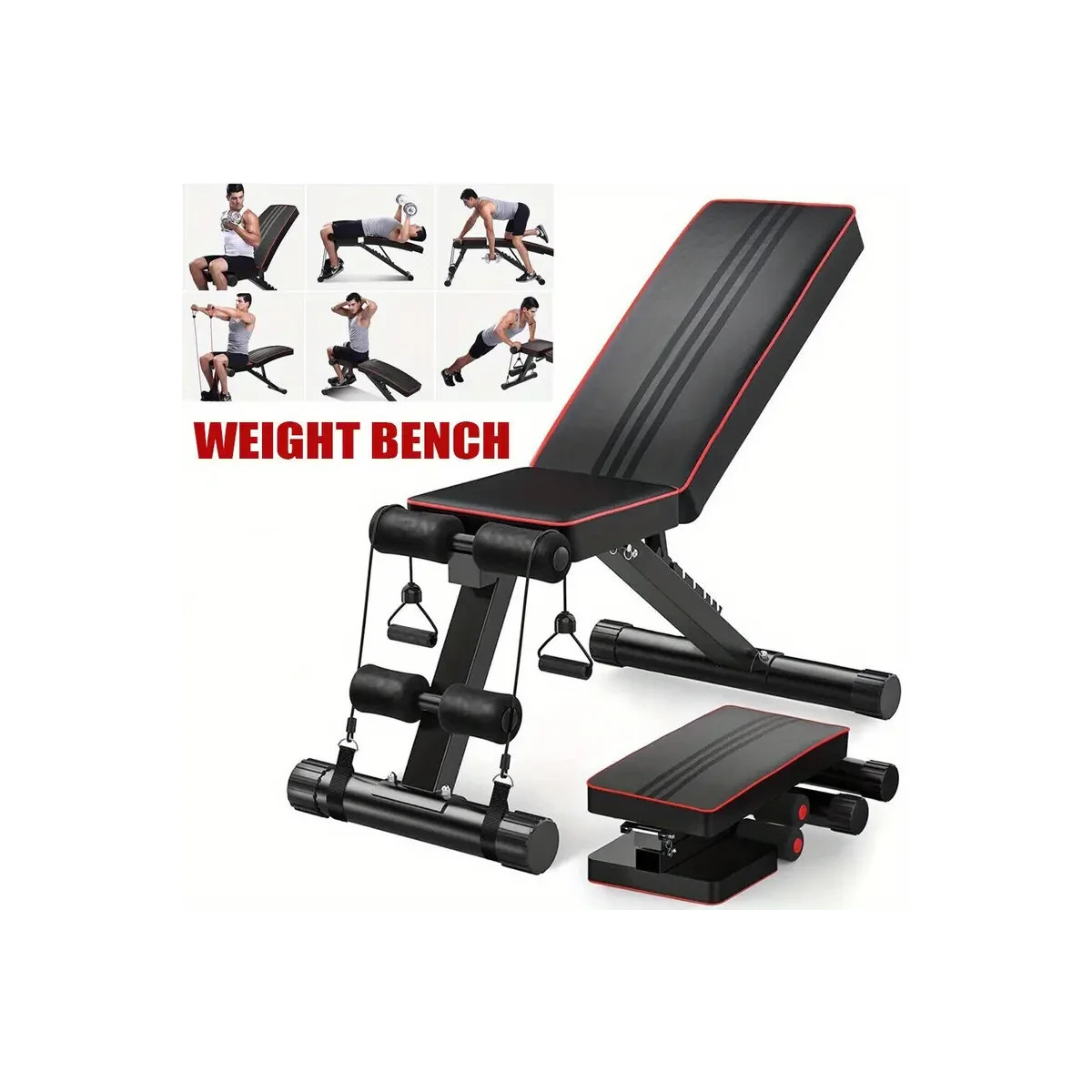 Foldable Weight Bench Strength Training Adjustable Full Body Gym Workout Incline