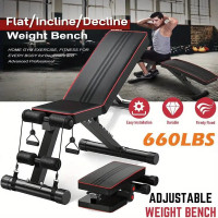 Foldable Weight Bench Strength Training Adjustable Full Body Gym Workout Incline