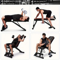 Foldable Weight Bench Strength Training Adjustable Full Body Gym Workout Incline