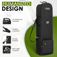Portable Padded Golf Case Bag Holiday Flight Travel Golf Clubs Carrier w/Wheels-